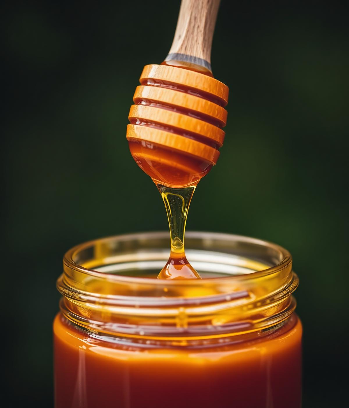 Thick golden honey